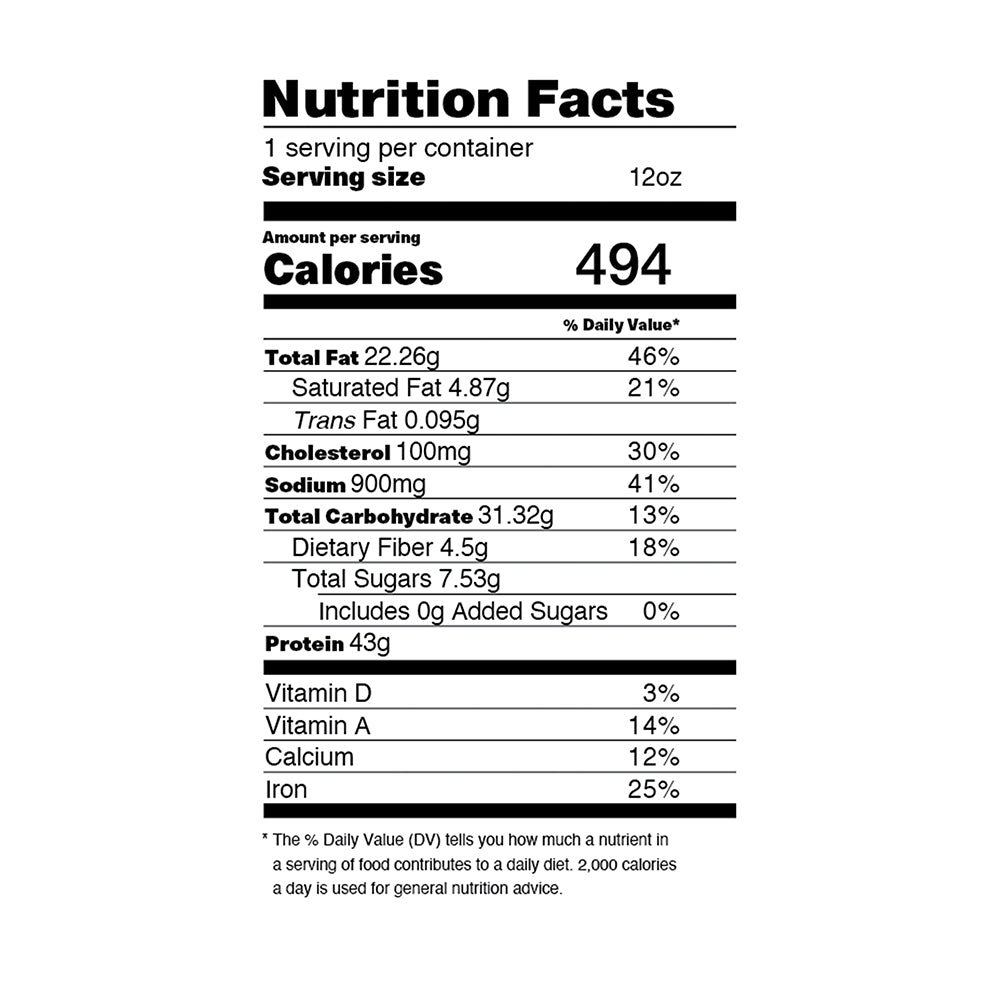 Nutrition Facts Chicken Bacon Ranch mac and cheese Bowl. Nutrition Faktory Foods